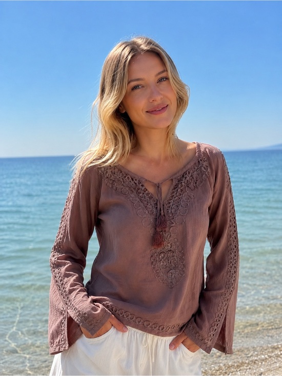 Cynthia Rowley Tops - Cynthia Rowley Dusty Rose Cotton Blouse